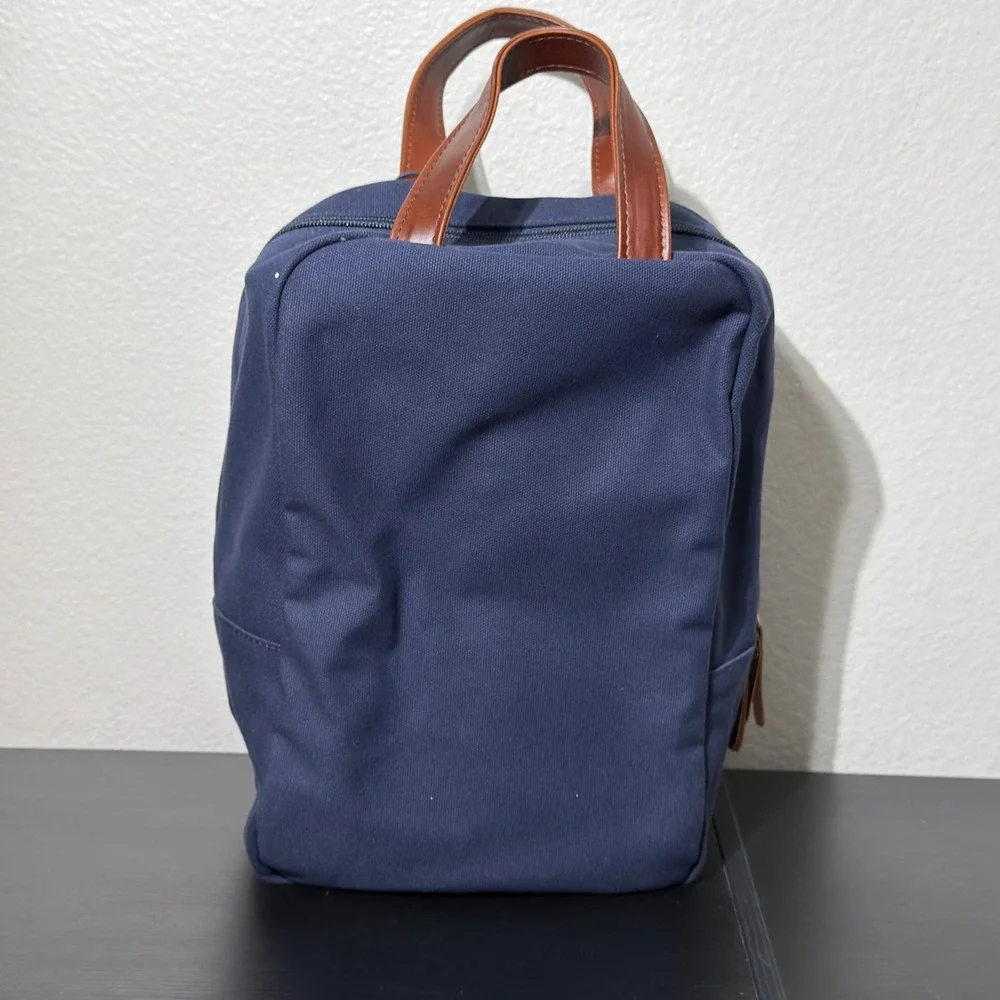 Hudson Sutler Sutter Shoe Bag Unisex OS Navy Blue Canvas Golf Travel Embroidered